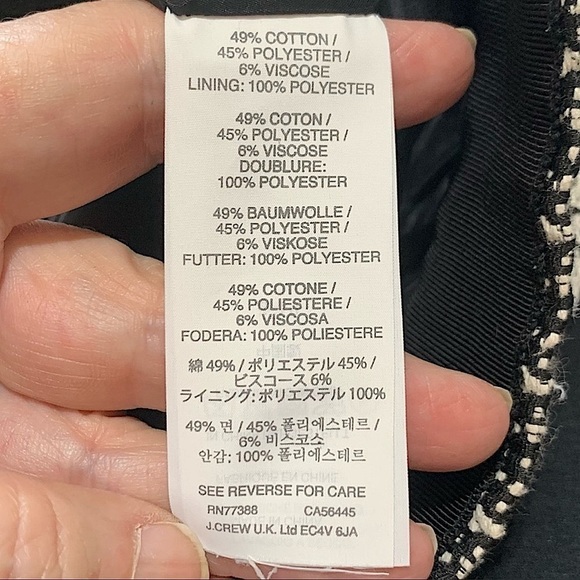 J Crew Black and Off White Jacquard Mini Skirt Size 4 - Picture 11 of 11